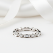 14k White Gold Vintage Ring 0.3ct Natural Diamond Option-Black Diamonds New York