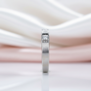 14k White Gold Wedding Band Diamond Option-Black Diamonds New York