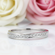 14k White Gold Wedding Band 0.14ct Natural Diamonds-Black Diamonds New York