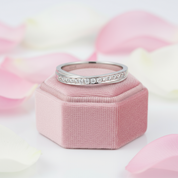 14k White Gold Wedding Band 0.14ct Natural Diamonds-Black Diamonds New York