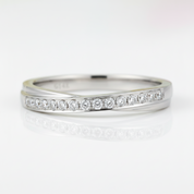 14k White Gold Wedding Band 0.14ct Diamond Options-Black Diamonds New York