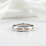 14k White & Rose Gold 2 Color Natural Diamond Option Ring-Black Diamonds New York