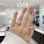 14k White & Rose Gold 2 Tone Wedding Band Diamond-Black Diamonds New York