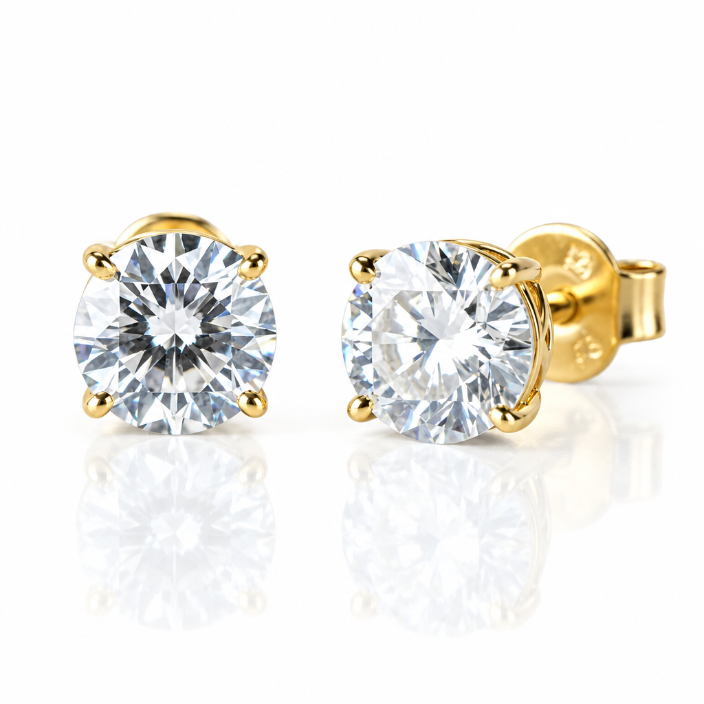 14k Yellow Gold 0.8 Ct Sparkling Diamond Option Stud Earrings-Black Diamonds New York