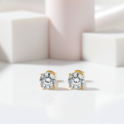 14k Yellow Gold 0.8 Ct Sparkling Diamond Stud Earrings-Black Diamonds New York