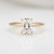14k Yellow Gold 1.5 Ct Oval Cut Diamond Option Halo Engagement Ring-Black Diamonds New York