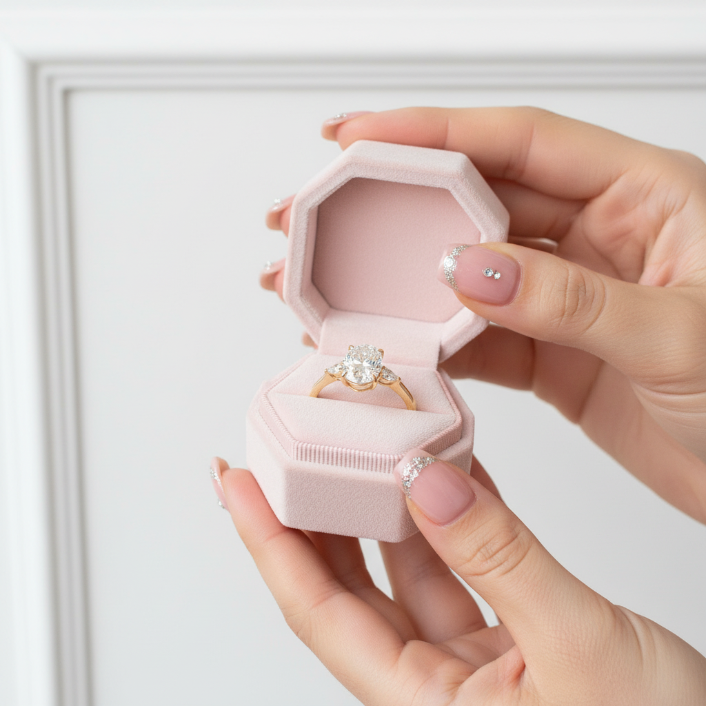 14k Yellow Gold 1ct Oval Cut Diamond Three Stone Engagement Ring-Black Diamonds New York