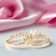 14K Yellow Gold 2.0 Ct Round Cut Diamond Engagement Ring Set-Black Diamonds New York