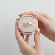 14k Yellow Gold 3.1 Ctw Round Diamond Three Stone Engagement Ring