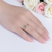 14k Yellow Gold Alexandrite Luxury Promise Ring-Black Diamonds New York