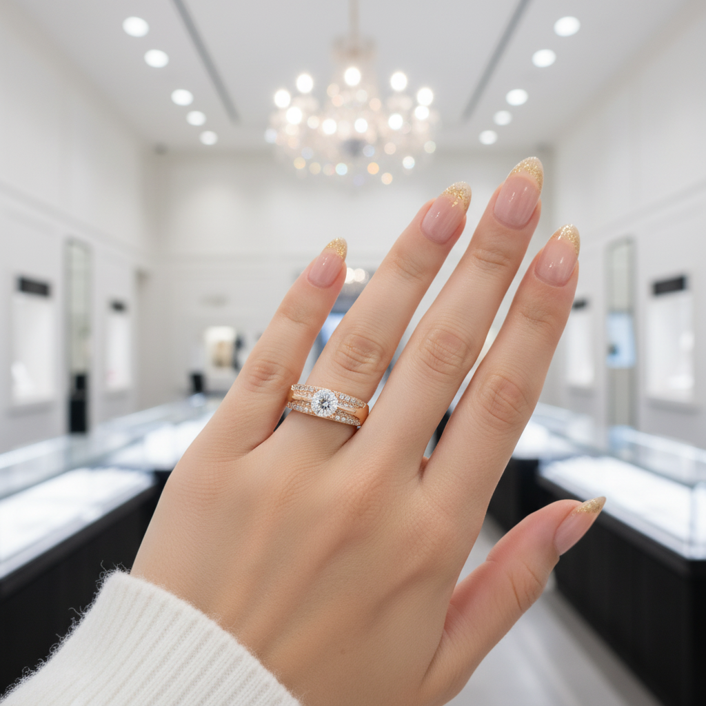 14k Yellow Gold Diamond Option Engagement Ring-Black Diamonds New York