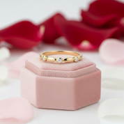 14k Yellow Gold Stackable Ring 0.03ct Natural Diamond-Black Diamonds New York