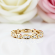 14k Yellow Gold Vintage Ring Band 0.3ct Natural Diamonds-Black Diamonds New York