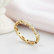 14k Yellow Gold Vintage Ring Band 0.3ct Natural Diamond-Black Diamonds New York