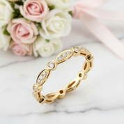 14k Yellow Gold Vintage Ring Band 0.3ct Natural Diamond-Black Diamonds New York