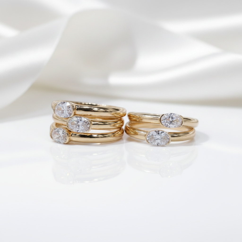 14K Yellow Gold VVS1 Oval Cut Diamond Option Engagement Ring-Black Diamonds New York