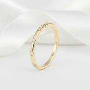 14k Yellow Diamond Option Stackable Wedding Band-Black Diamonds New York