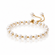 14k Gold Filled Freshwater Pearl Bracelet-Black Diamonds New York