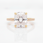 14k Gold VVS1 Cushion Cut 3.0 Ct Diamond Option Halo Engagement Ring-Black Diamonds New York