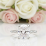 14k Gold VVS1 Cushion Cut 3.0 Ct Diamond Option Halo Engagement Ring-Black Diamonds New York