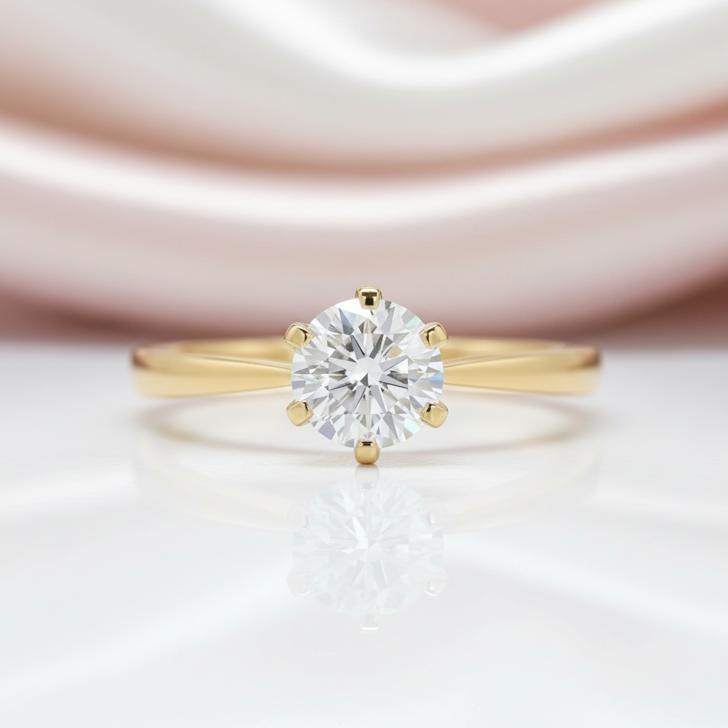 14k Rose Gold 0.8 Ct Lab Grown Diamond Option Solitaire Engagement Ring-Black Diamonds New York