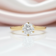 14k Rose Gold 0.8 Ct Lab Grown Diamond Option Solitaire Engagement Ring-Black Diamonds New York