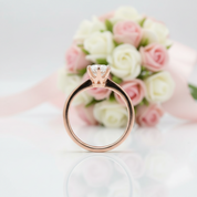 14k Rose Gold 0.8 Ct Lab Grown Diamond Option Solitaire Engagement Ring-Black Diamonds New York