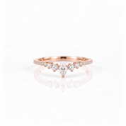 14k Rose Gold Diamond Option Stackable Wedding Band-Black Diamonds New York