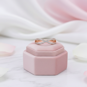 14k Rose Gold Diamond Split Shank Wedding Band-Black Diamonds New York