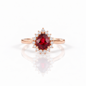 14k Rose Gold Pear Cut Garnet Diamond Option Halo Engagement Ring-Black Diamonds New York