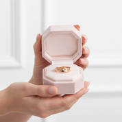 14k Rose Gold Round Diamond Fingerprint Engagement Ring