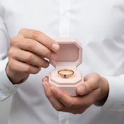 14k Rose Gold Round Diamond Fingerprint Engagement Ring