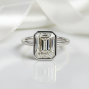 14k Solid Gold 3.0 Ct Emerald Cut Diamond Engagement Ring-Black Diamonds New York