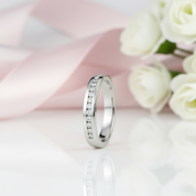 14k Solid White Gold Half Eternity Ring 0.17ct Natural Diamond Option-Black Diamonds New York