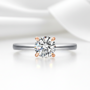 14k Two-Tone Gold 1.0 Ct Lab Grown Diamond Option Engagement Ring-Black Diamonds New York