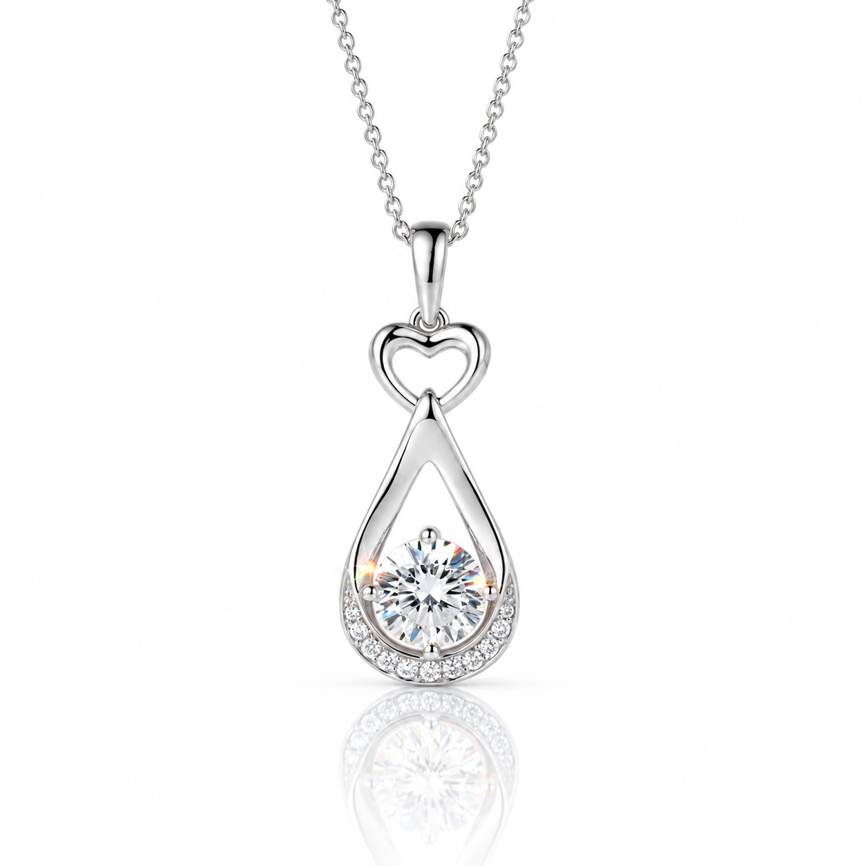 14k White Gold 1.0 Ct Lab Grown Diamond Option Pendant Necklace-Black Diamonds New York