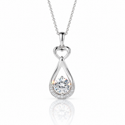14k White Gold 1.0 Ct Lab Grown Diamond Option Pendant Necklace-Black Diamonds New York