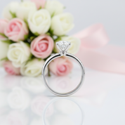 14k White Gold 1.0 Ct Round Lab-Grown Diamond Option Engagement Ring-Black Diamonds New York