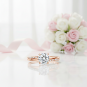 14k White Gold 1.0 Ct Round Diamond Option Split Shank Engagement Ring-Black Diamonds New York