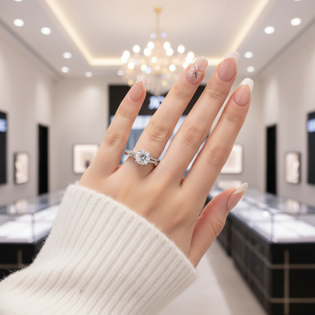 14k White Gold 1.0 Ct Round Diamond Option Split Shank Engagement Ring-Black Diamonds New York