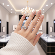 14k White Gold 1.0 Ct Round Diamond Option Split Shank Engagement Ring-Black Diamonds New York