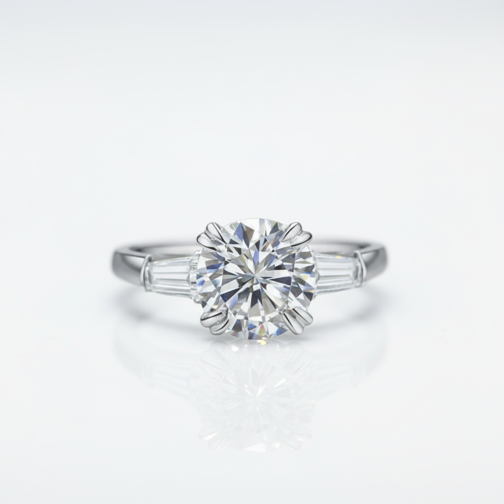 14k White Gold 2.0 Ct Diamond Option Engagement Ring-Black Diamonds New York