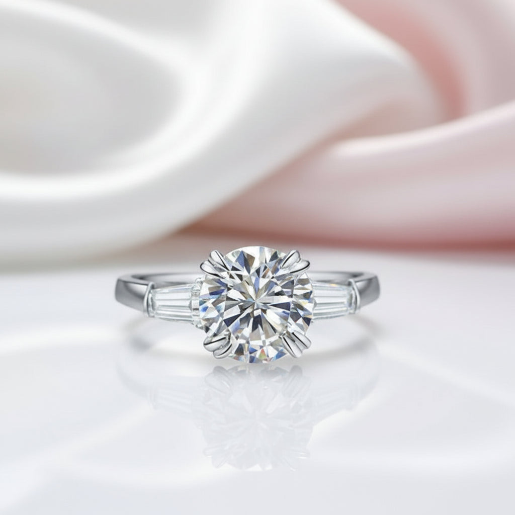 14k White Gold 2.0 Ct Diamond Option Engagement Ring-Black Diamonds New York