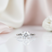 14k White Gold 2.5 Ct Round Cut Diamond Option Engagement Ring-Black Diamonds New York