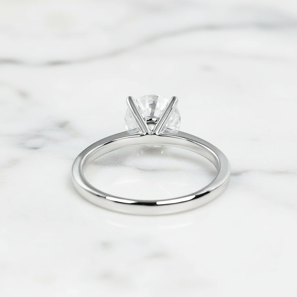 14k White Gold 2.5 Ct Round Cut Diamond Option Engagement Ring-Black Diamonds New York