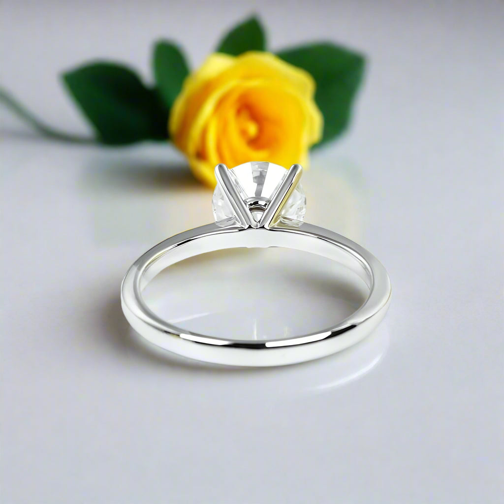 14k White Gold 2.5 Ct Round Cut Diamond Engagement Ring-Black Diamonds New York