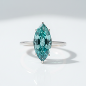 14k White Gold 3.0 Ct Marquise Cut Diamond Option Engagement Ring-Black Diamonds New York