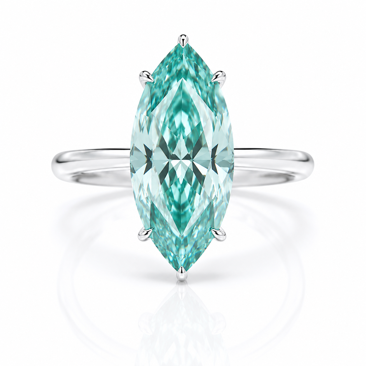 14k White Gold 3.0 Ct Marquise Cut Diamond Option Engagement Ring-Black Diamonds New York