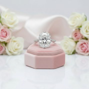 14k White Gold Cushion Cut Diamond Hidden Halo Engagement Ring-Black Diamonds New York