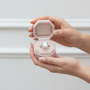 14k White Gold Cushion Cut Diamond Hidden Halo Engagement Ring-Black Diamonds New York